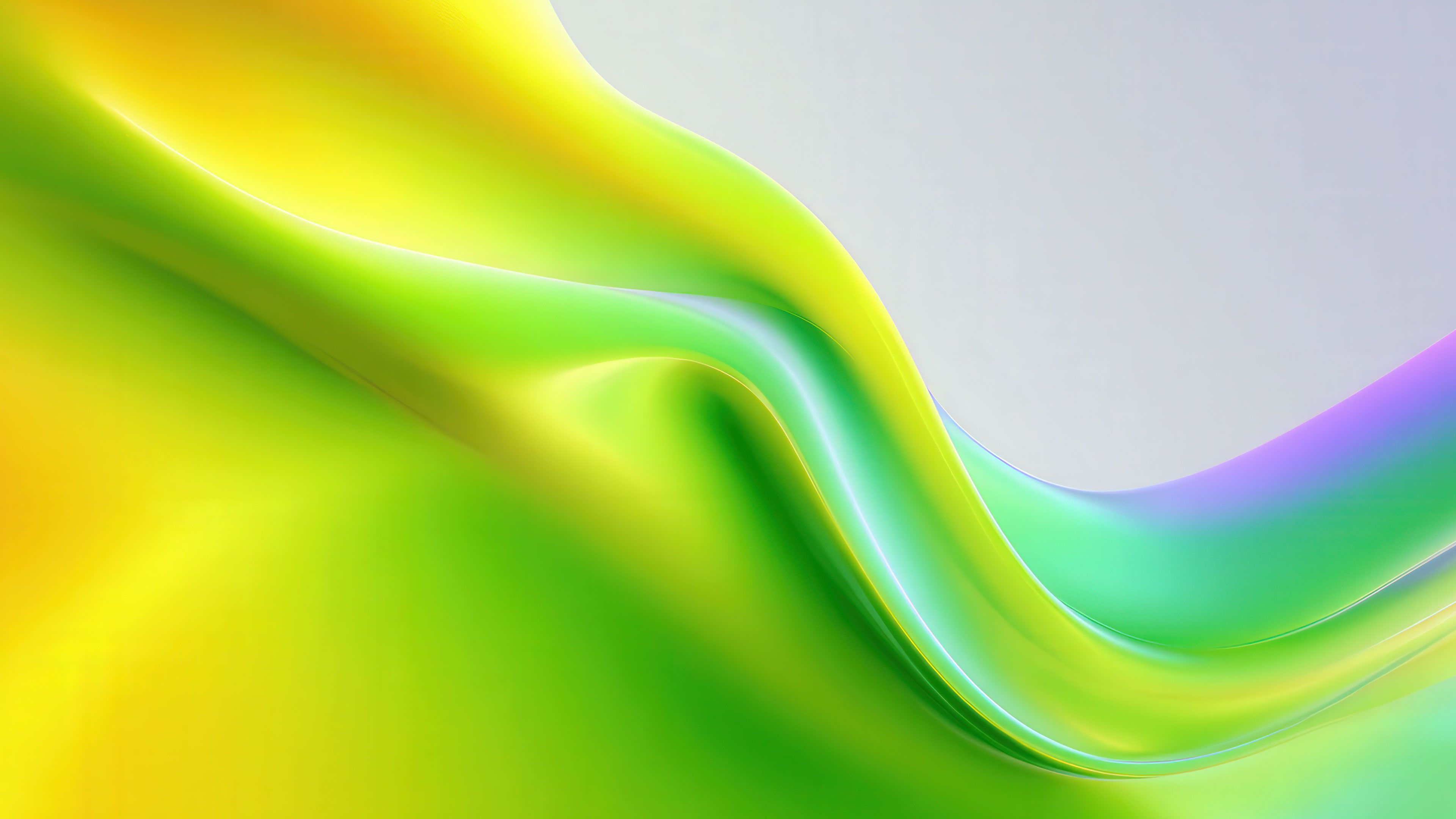 Abstract Gradient Wavy Green Yellow Curves