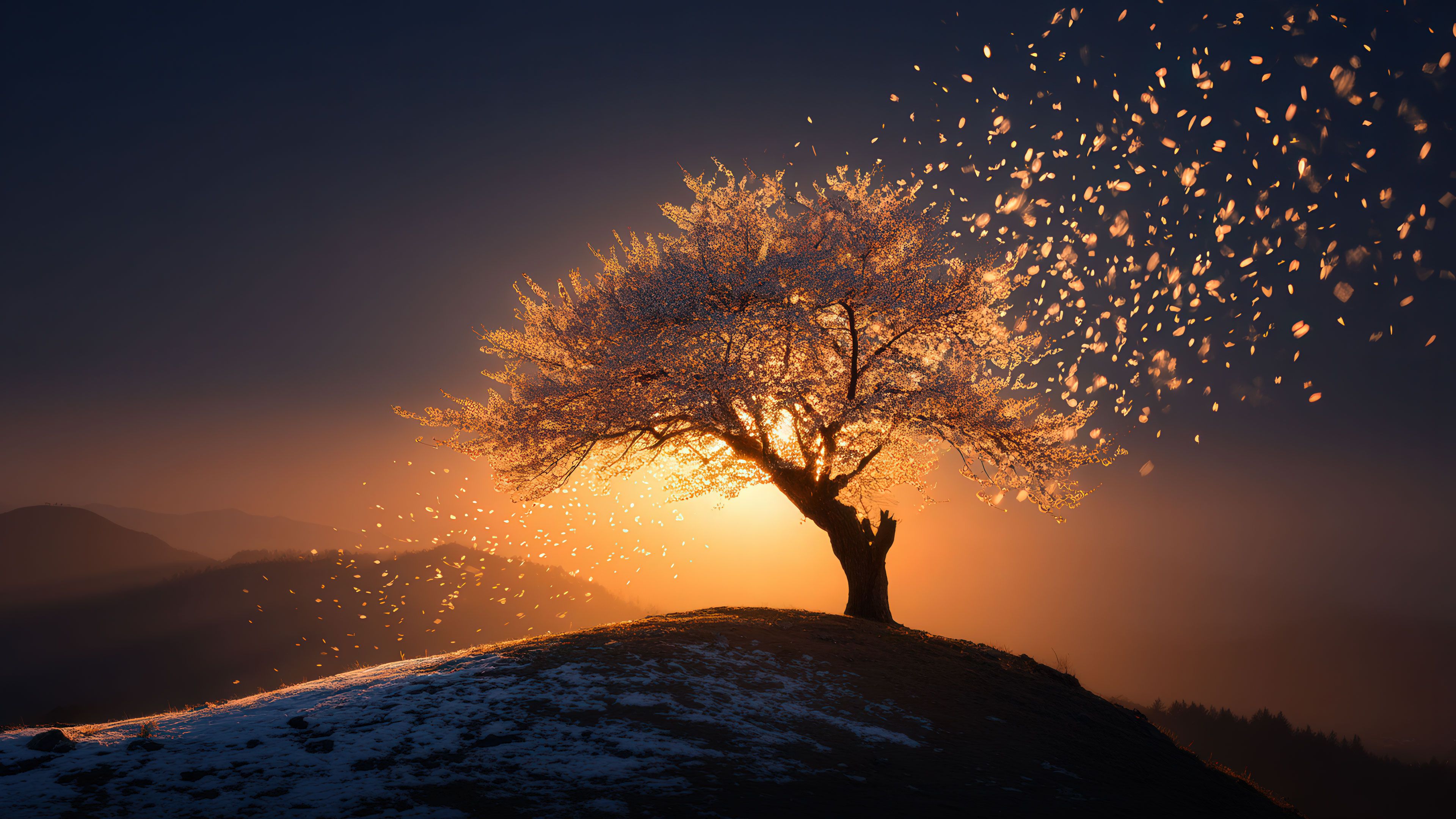 Winter Blossom Sunset