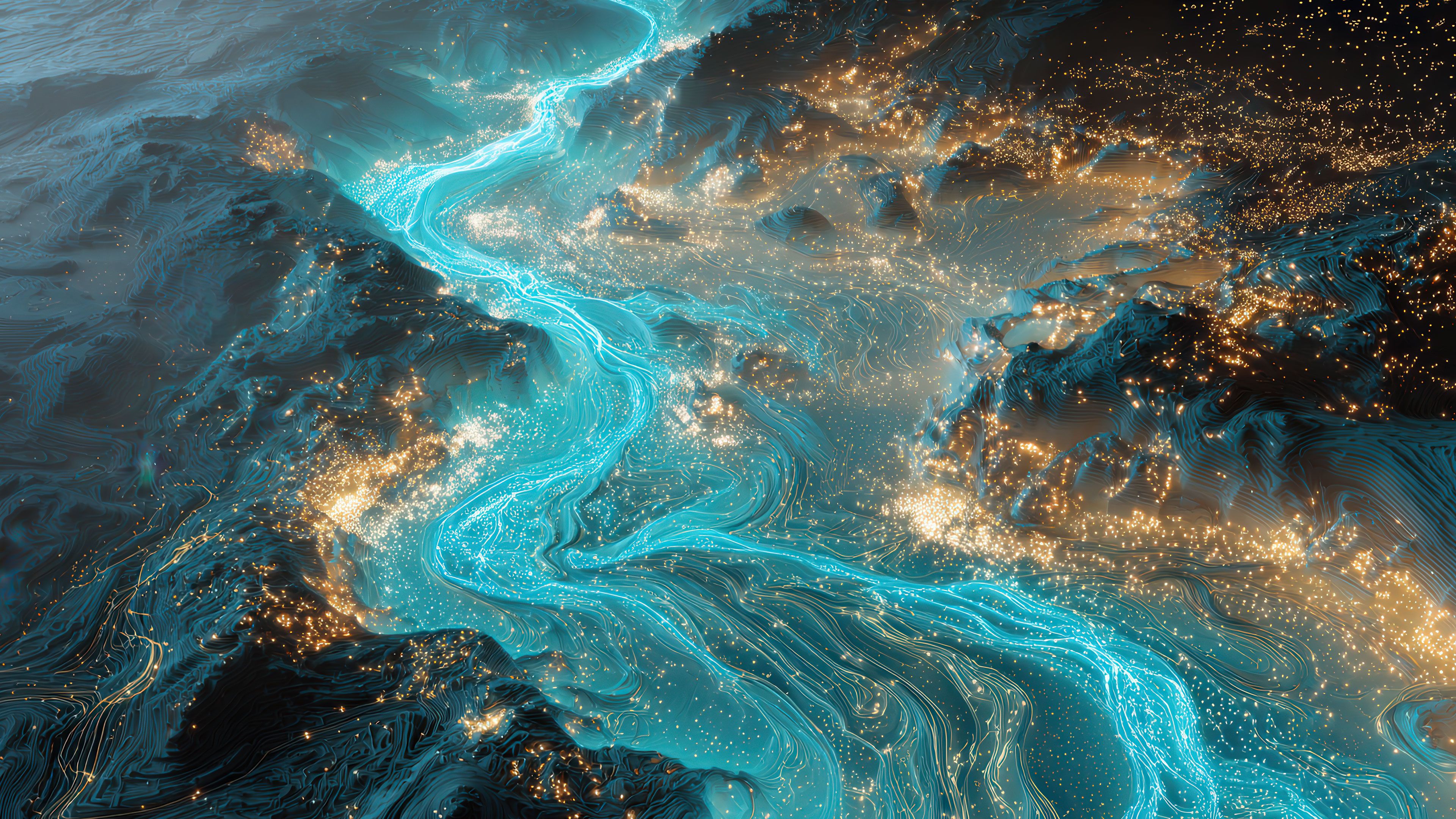 Digital river of light artwork