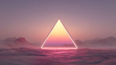 Ethereal Glowing Triangle Pink Desert