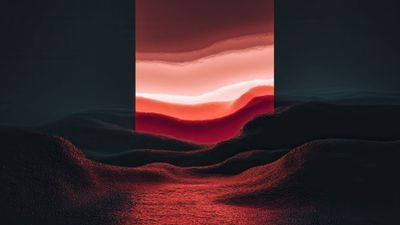 Abstract Dark Red Landscape Scene