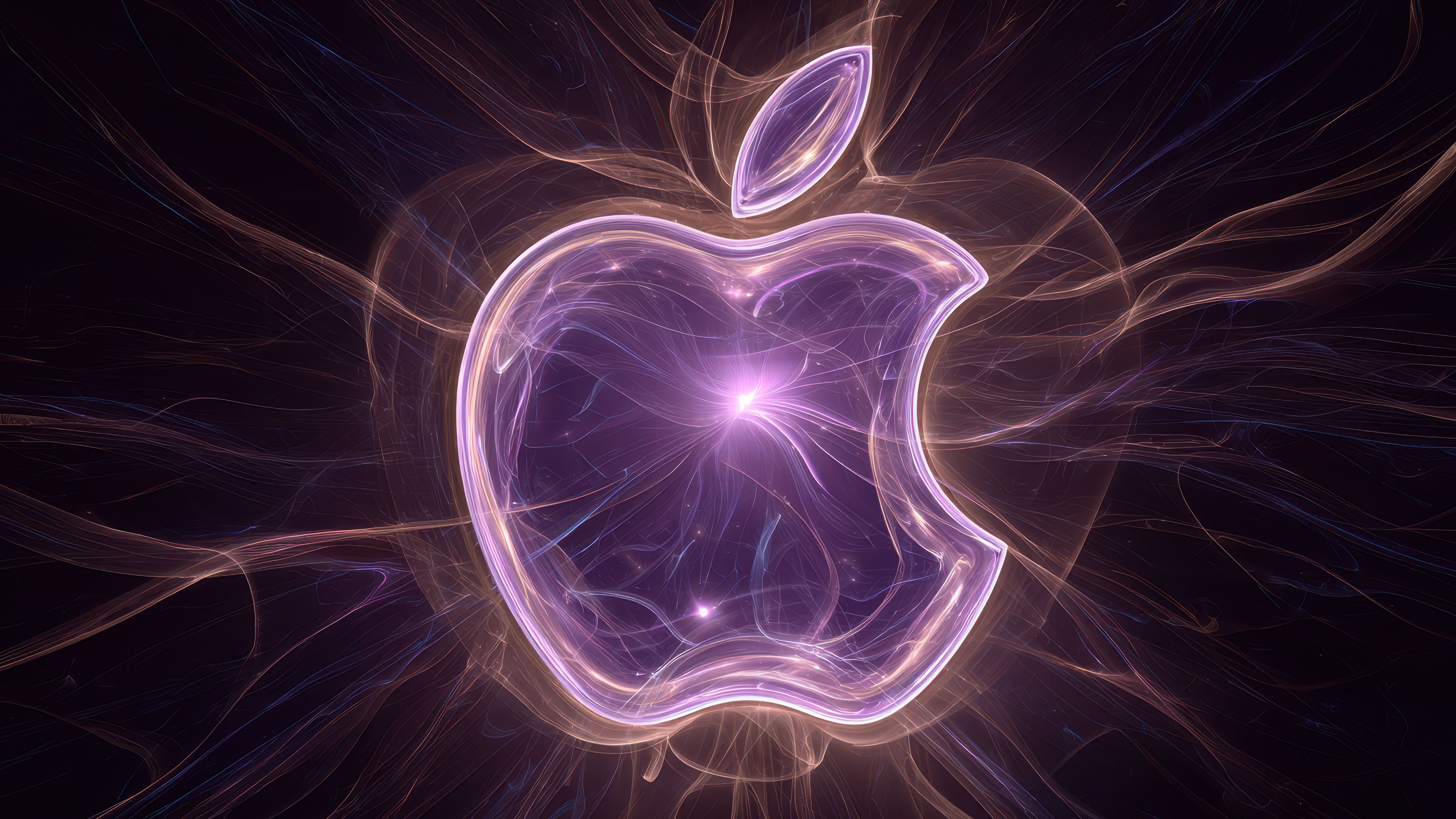 Purple Apple Logo Energetic Light Effect