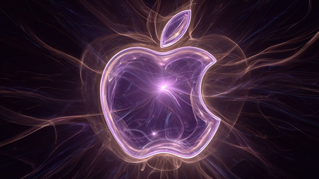 Purple Apple Logo Energetic Light Effect