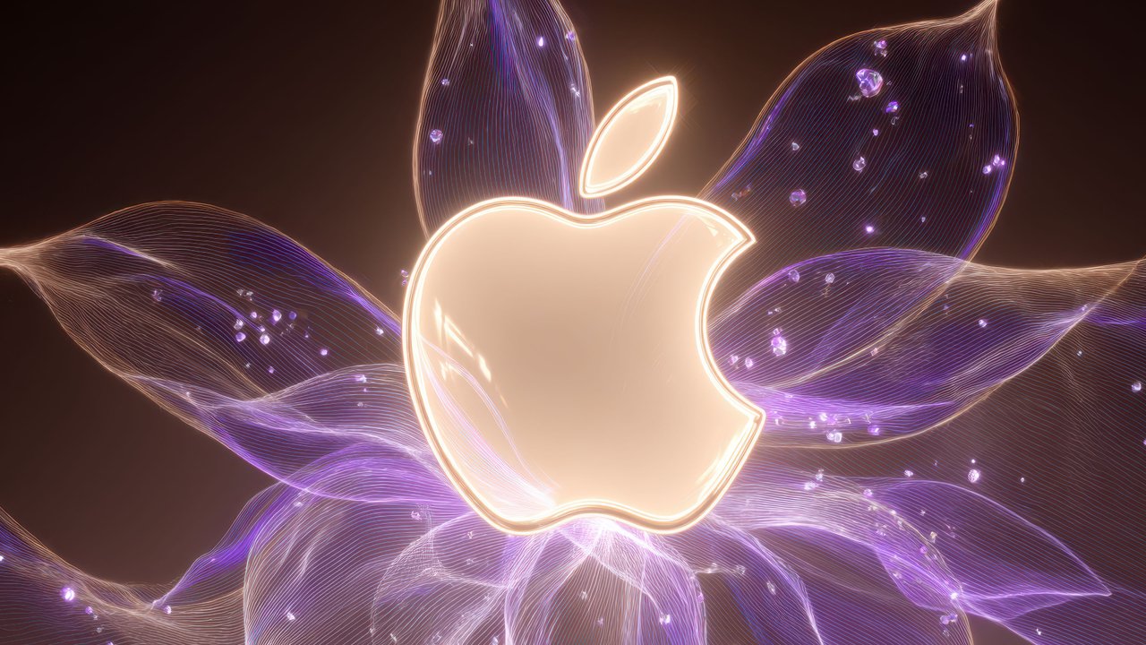 Apple Logo Glowing Abstract Organic Light Art
