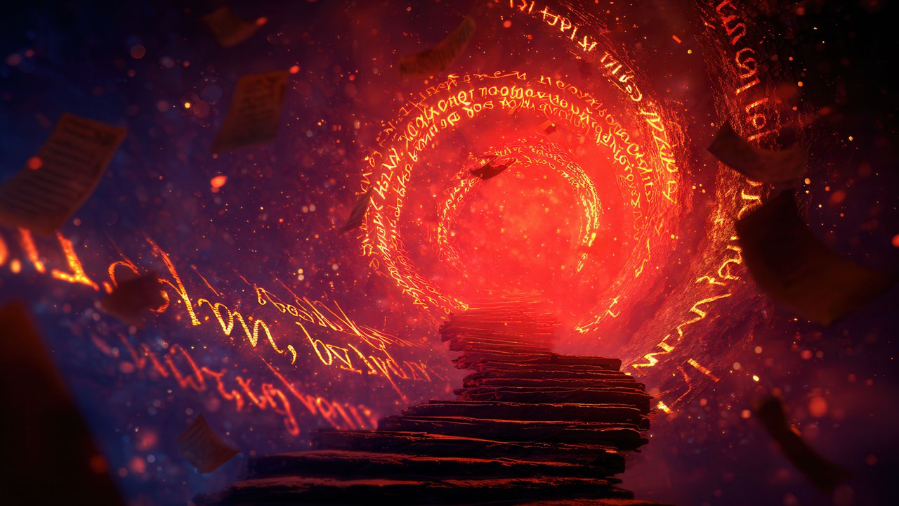 Mystic Stairs to a Glowing Rune Realm