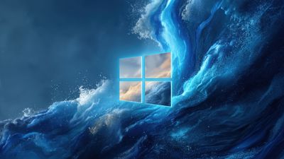 Glowing Windows Blue Abstract Waves