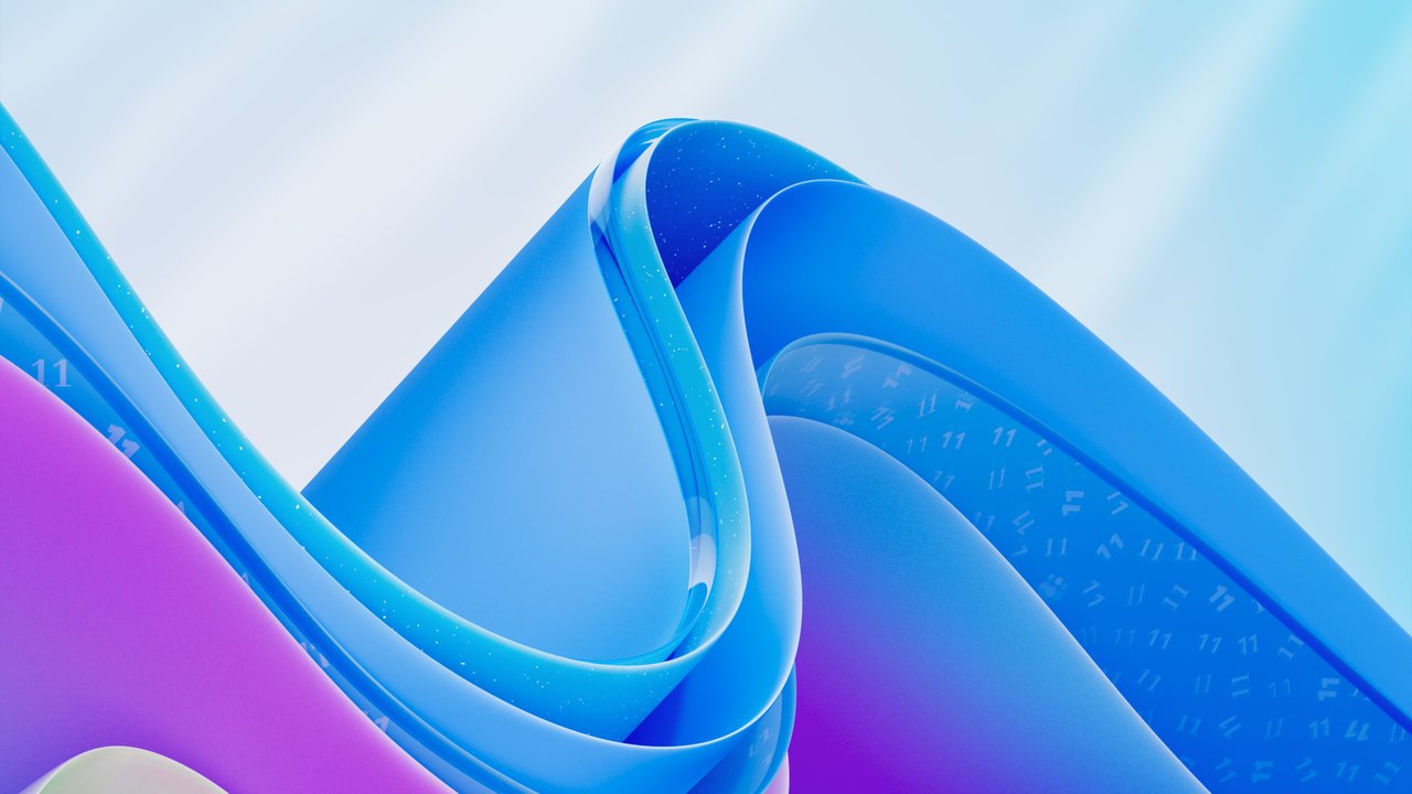 Windows 11 Anniversary Light Abstract Blue Purple Wallpaper