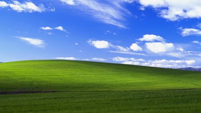 Windows XP Bliss Green Hill Landscape Wallpaper