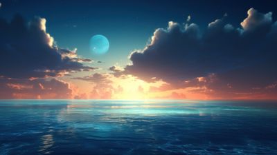 Clouds Meet The Sea 4K Wallpaper