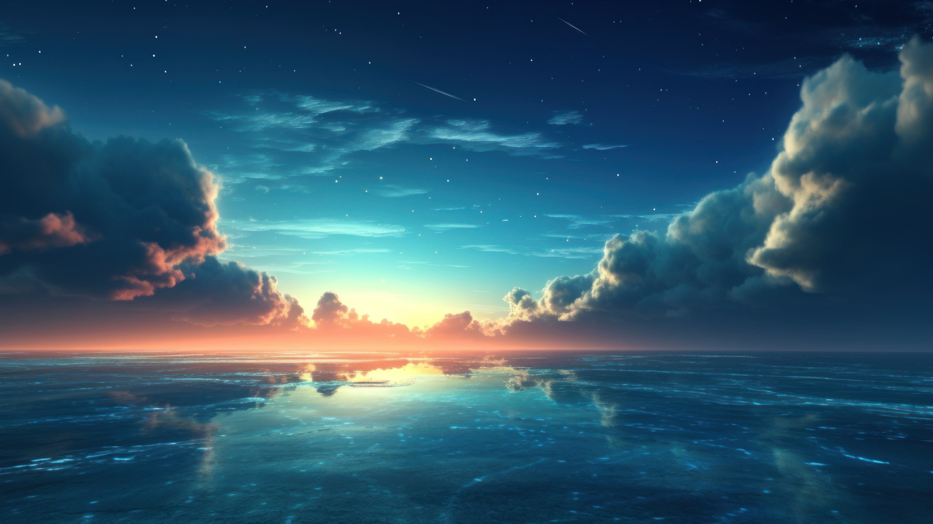 Sky Meets The Sea 4K Wallpaper