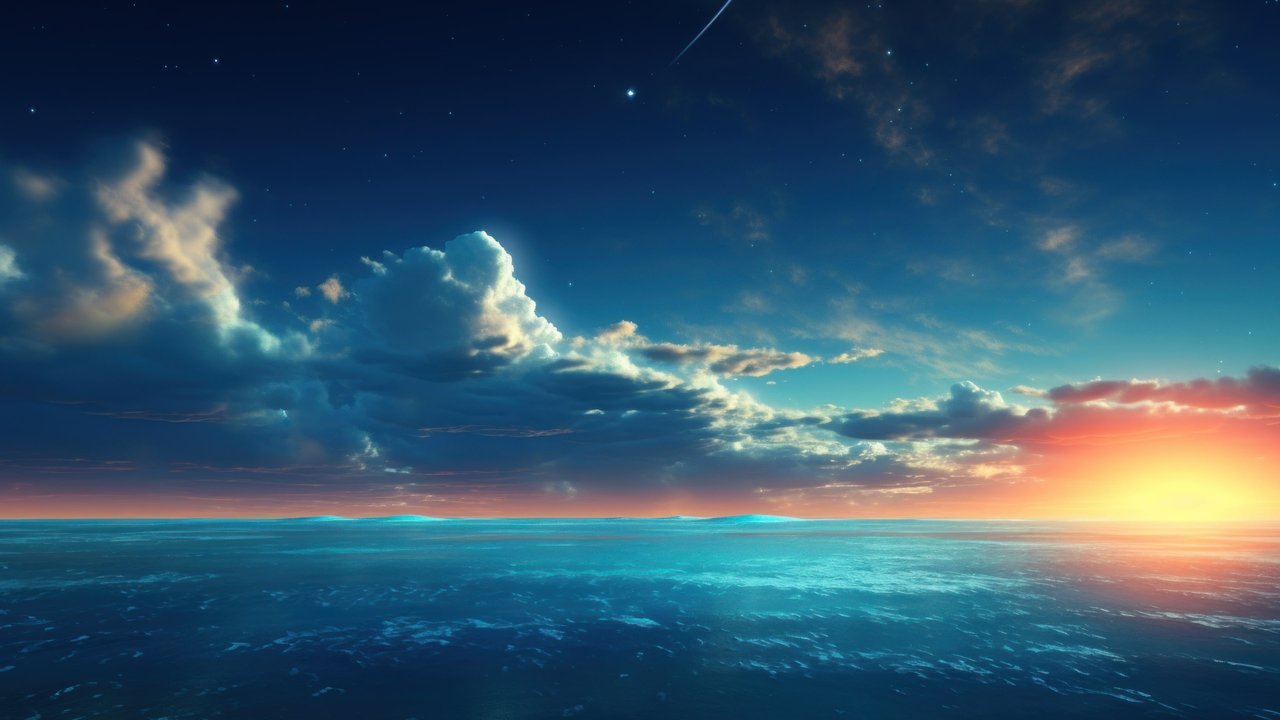 Sunset Over The Sea 4K Wallpaper