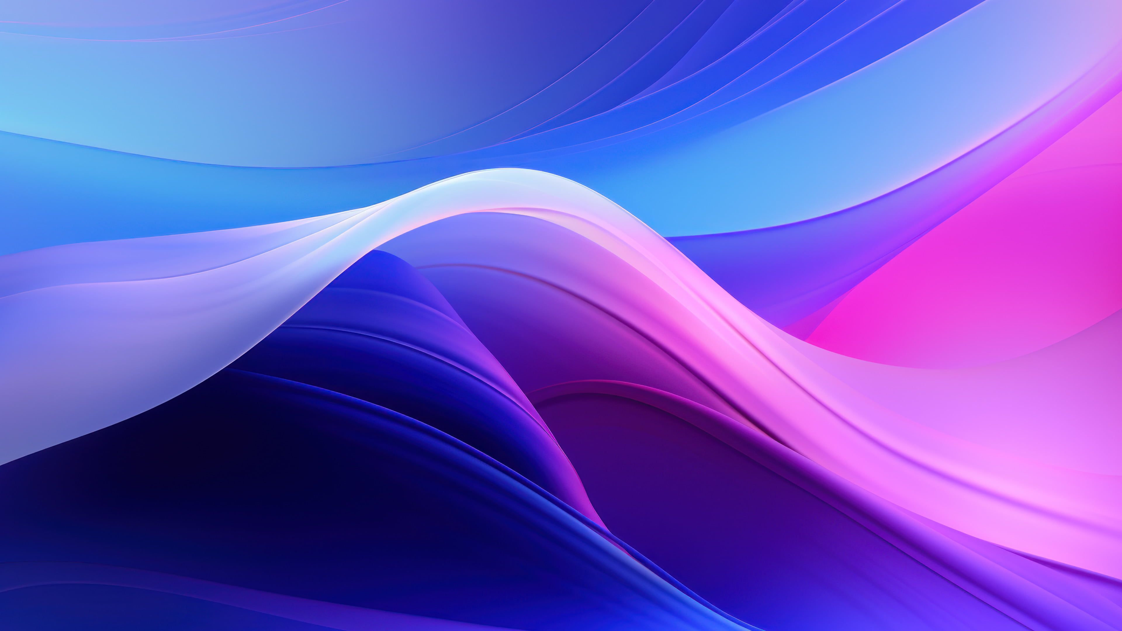 Blue Pink Abstract Gradient Layers 4K Wallpaper