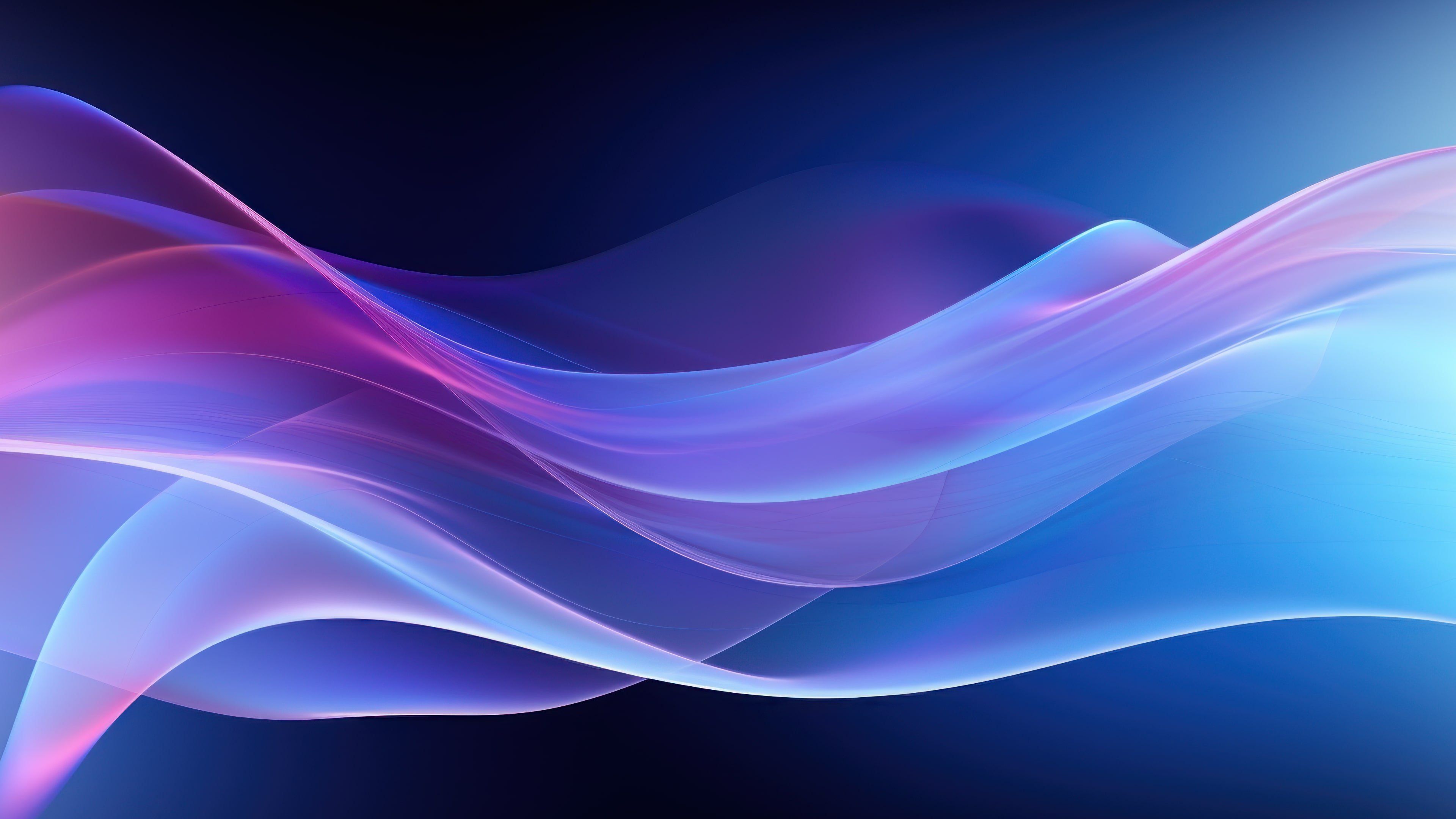 Blue Abstract Gradient Layers 4K Wallpaper