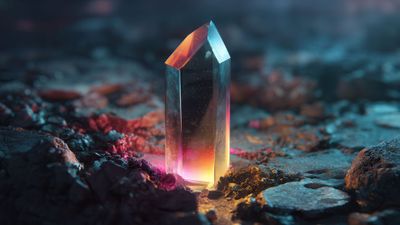 Mystical gemstone radiating vibrant light