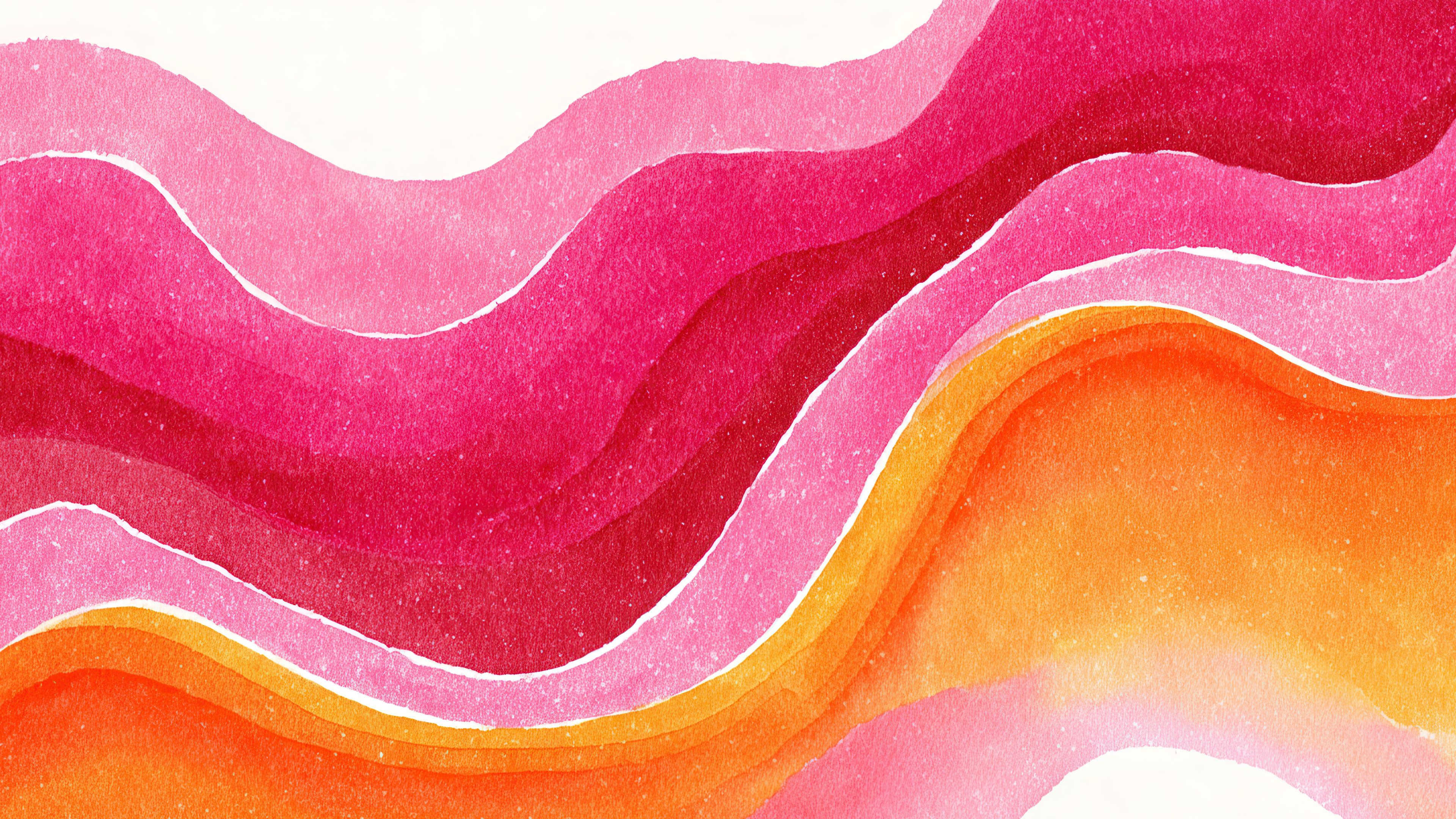 Vibrant abstract pink orange watercolor layers