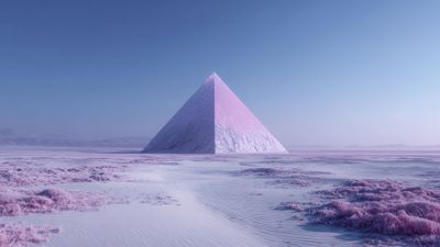 Mystic Pink Pyramid on an Alien Horizon