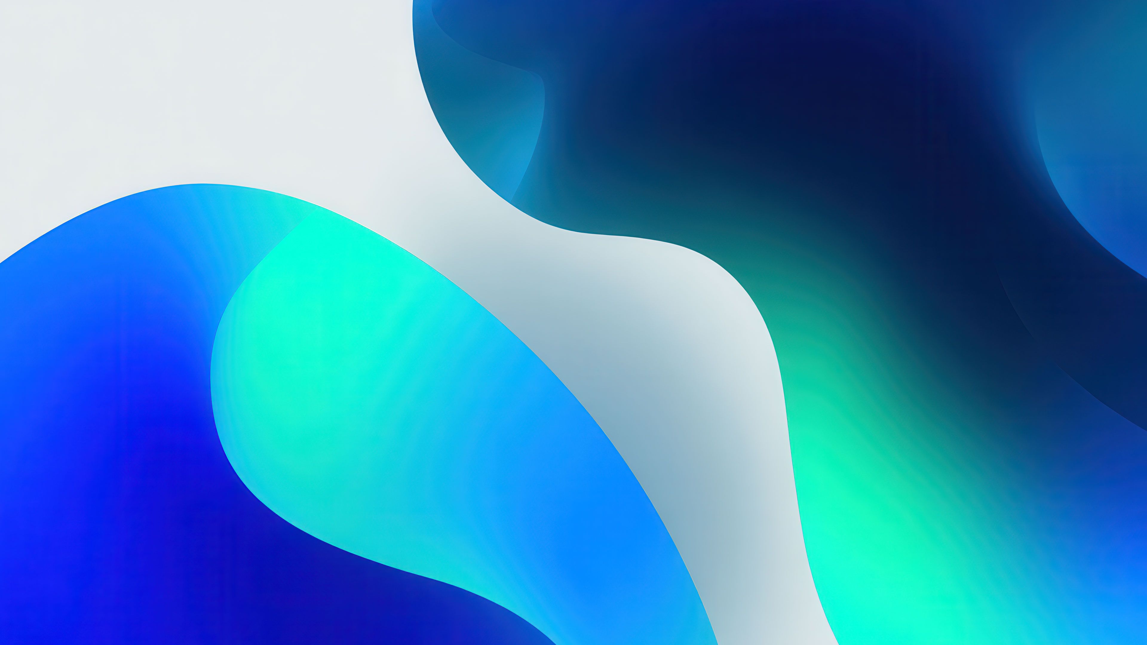 Vibrant Abstract Blue Green Fluid Curves
