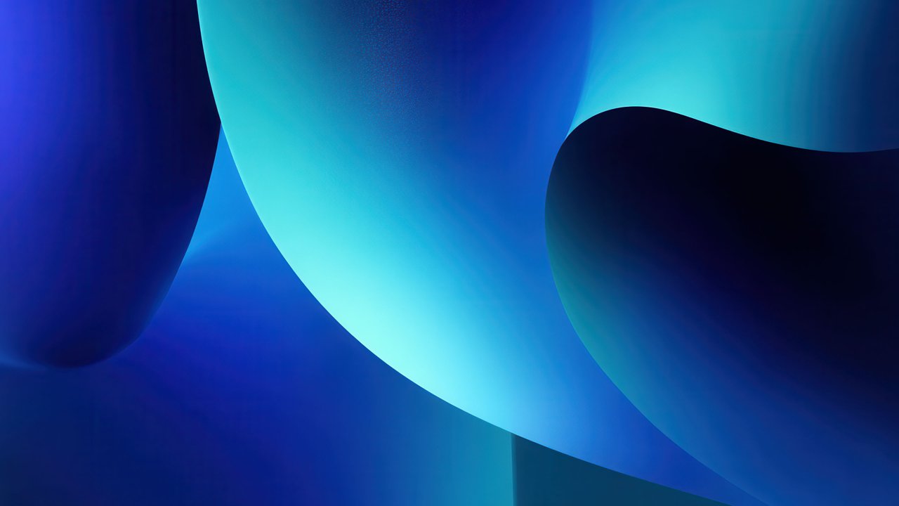 Smooth blue teal gradient abstract curves