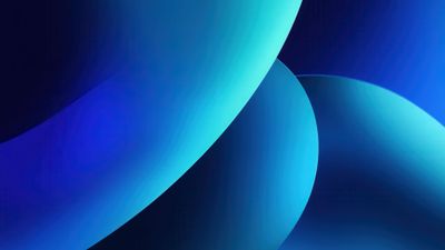 Vibrant blue and teal abstract flowing design