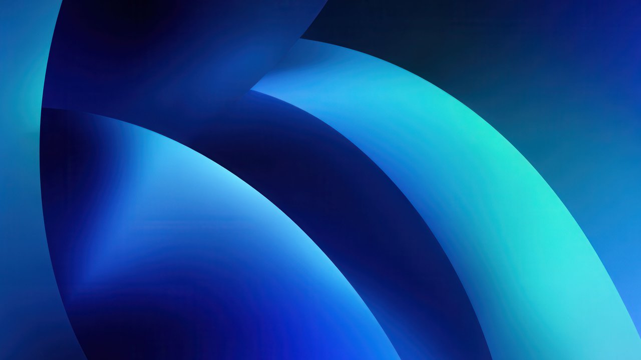 Abstract Flowing Blue Aqua Curved Shapes