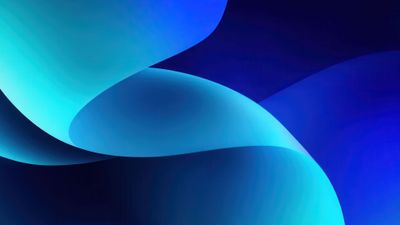 Deep Blue Cyan Abstract Flowing Curves Background