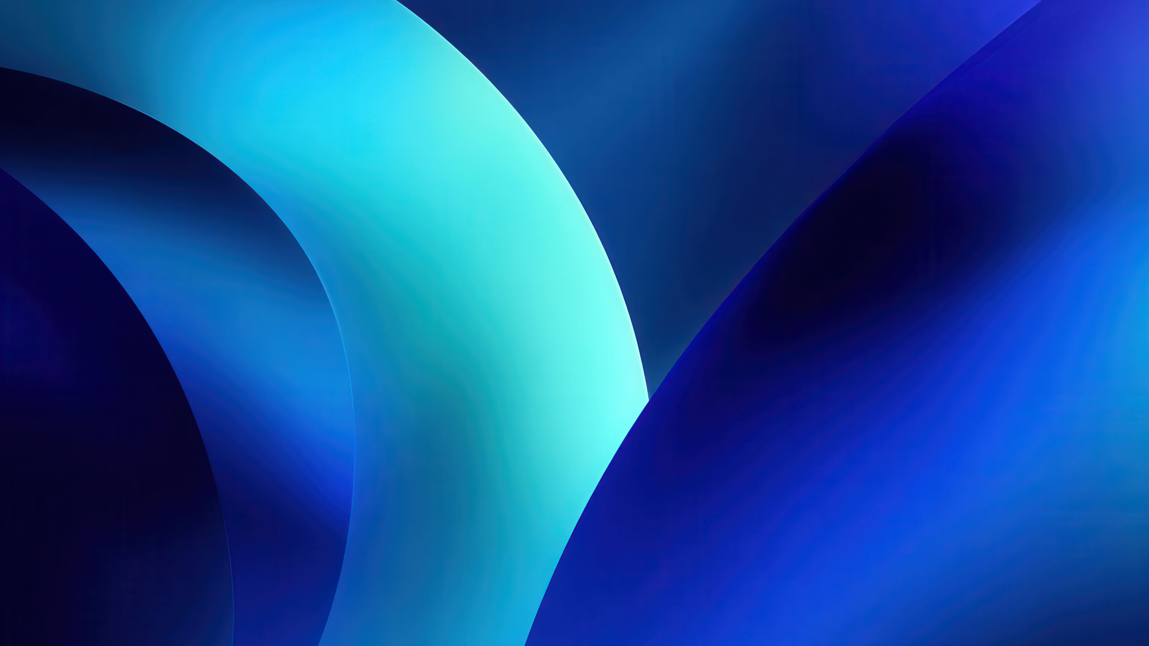 Vibrant Blue Cyan Fluid Curves Background