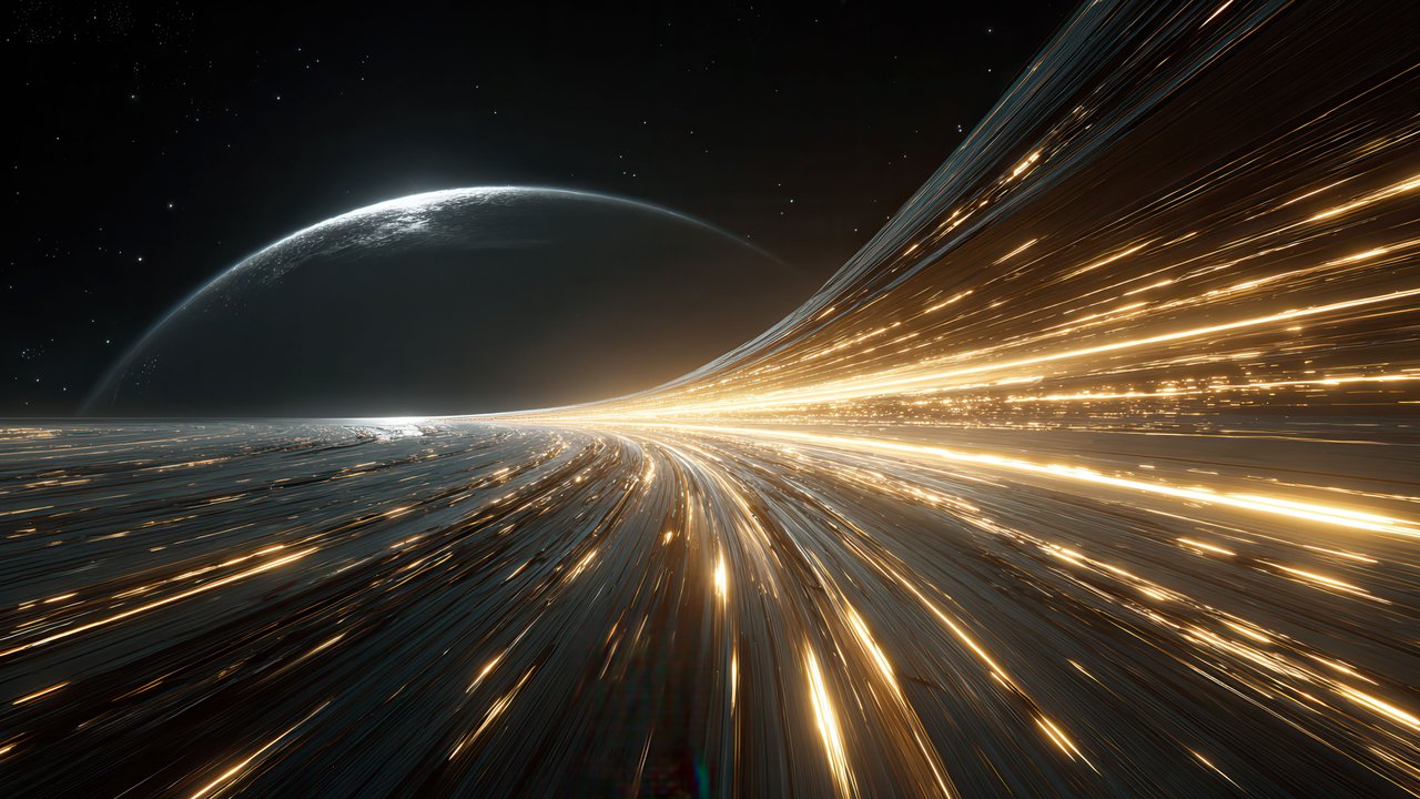 Dynamic Cosmic Light Flow Around Planet