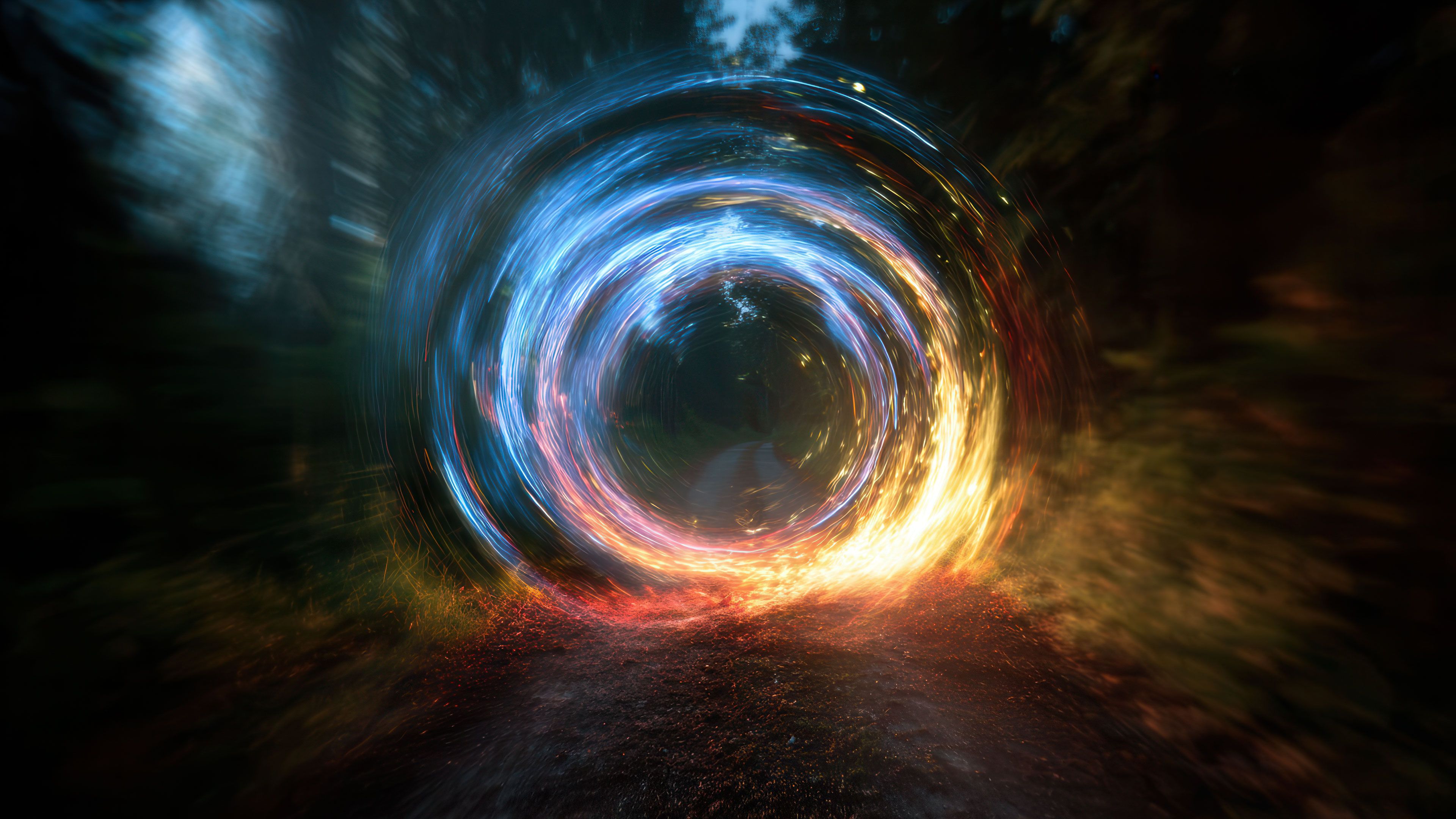 Vibrant Light Portal Leading To Another Dimension