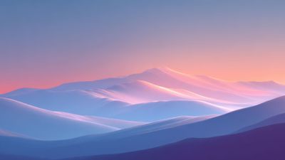 Soft Ethereal Mountains Displaying A Pastel Gradient