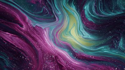 Vibrant Abstract Cosmic Fluid Art