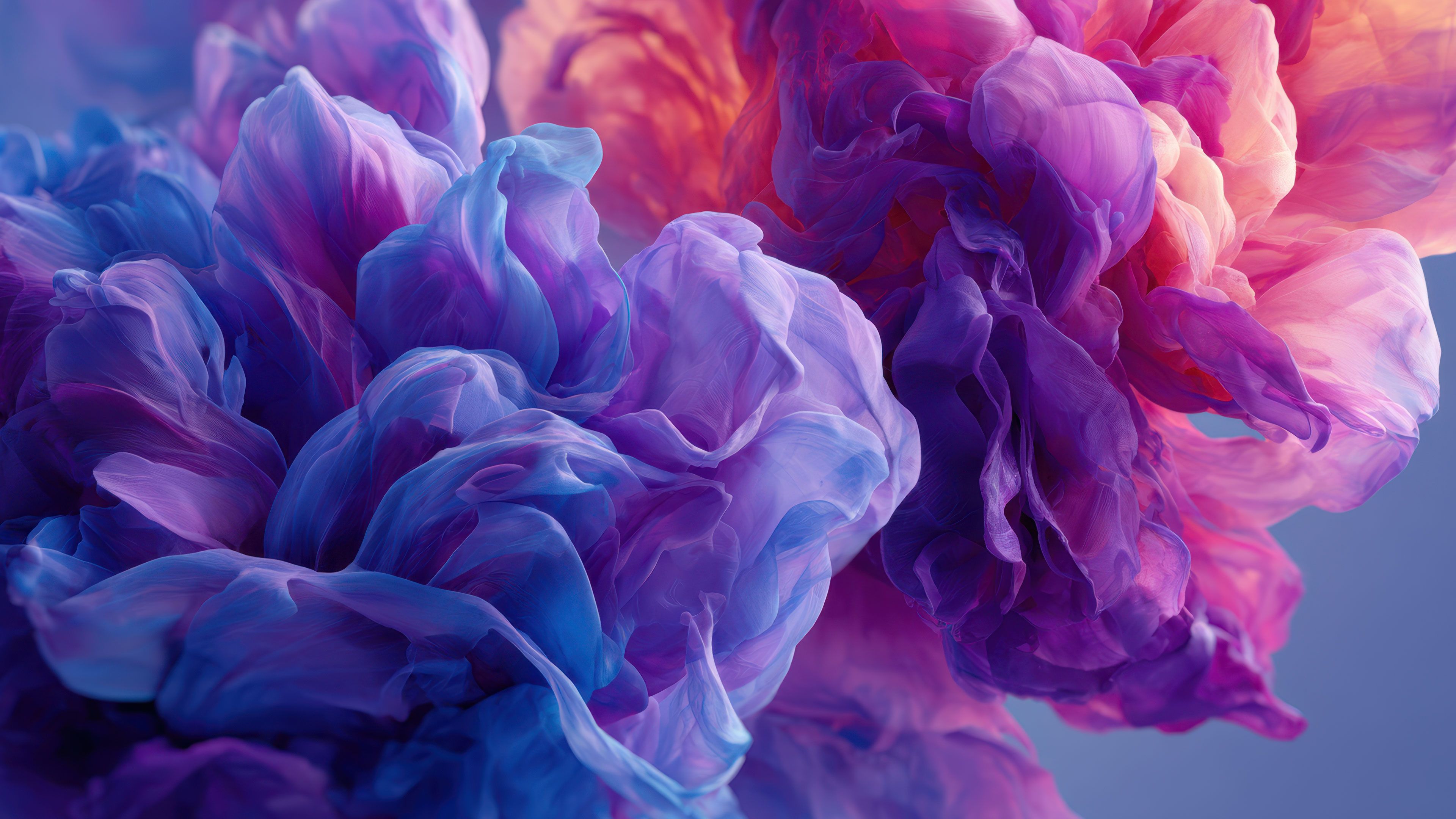 Soft Abstract Purple Blue Pink Swirling Fluid