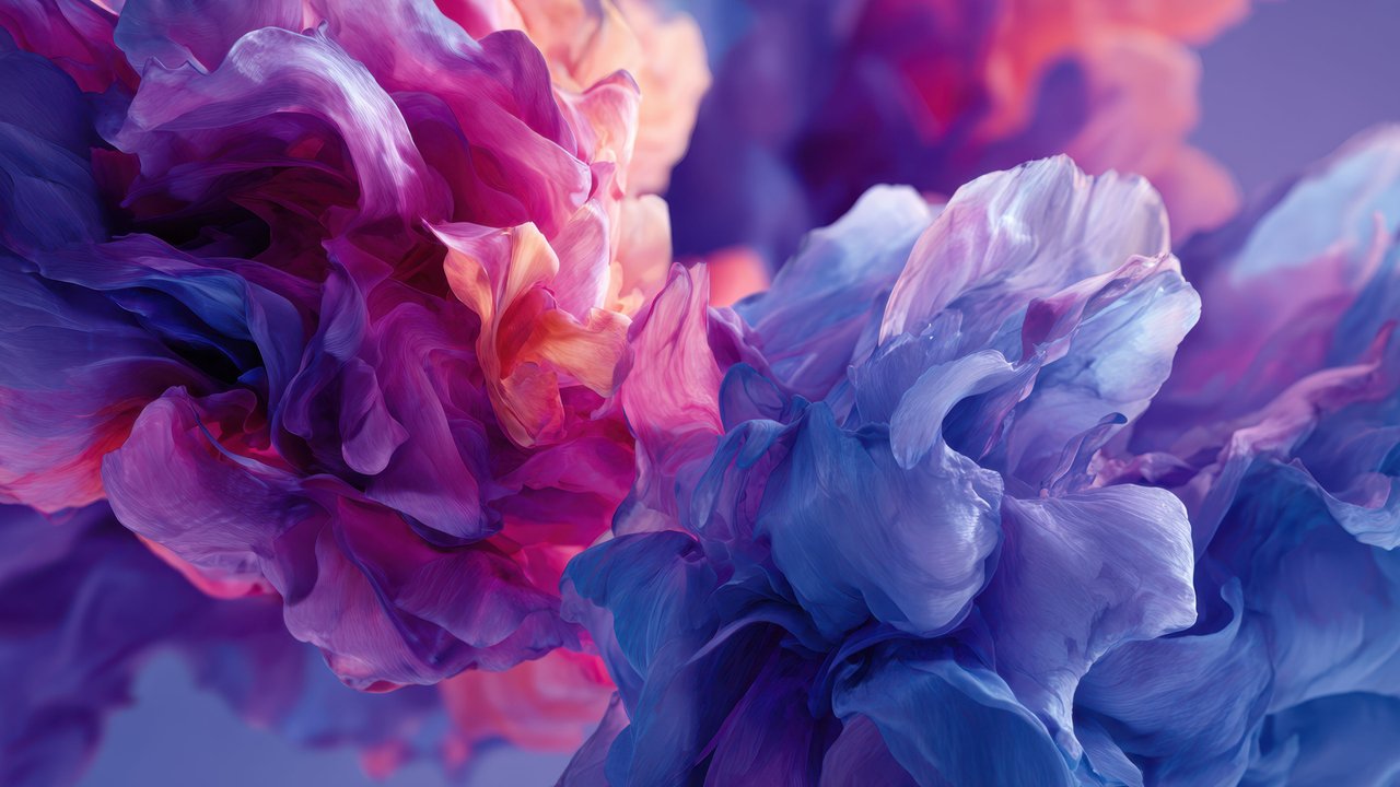 Ethereal Flowing Colorful Fabric Abstract Art