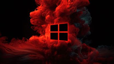 Red Smoke Engulfing Glowing Windows Icon