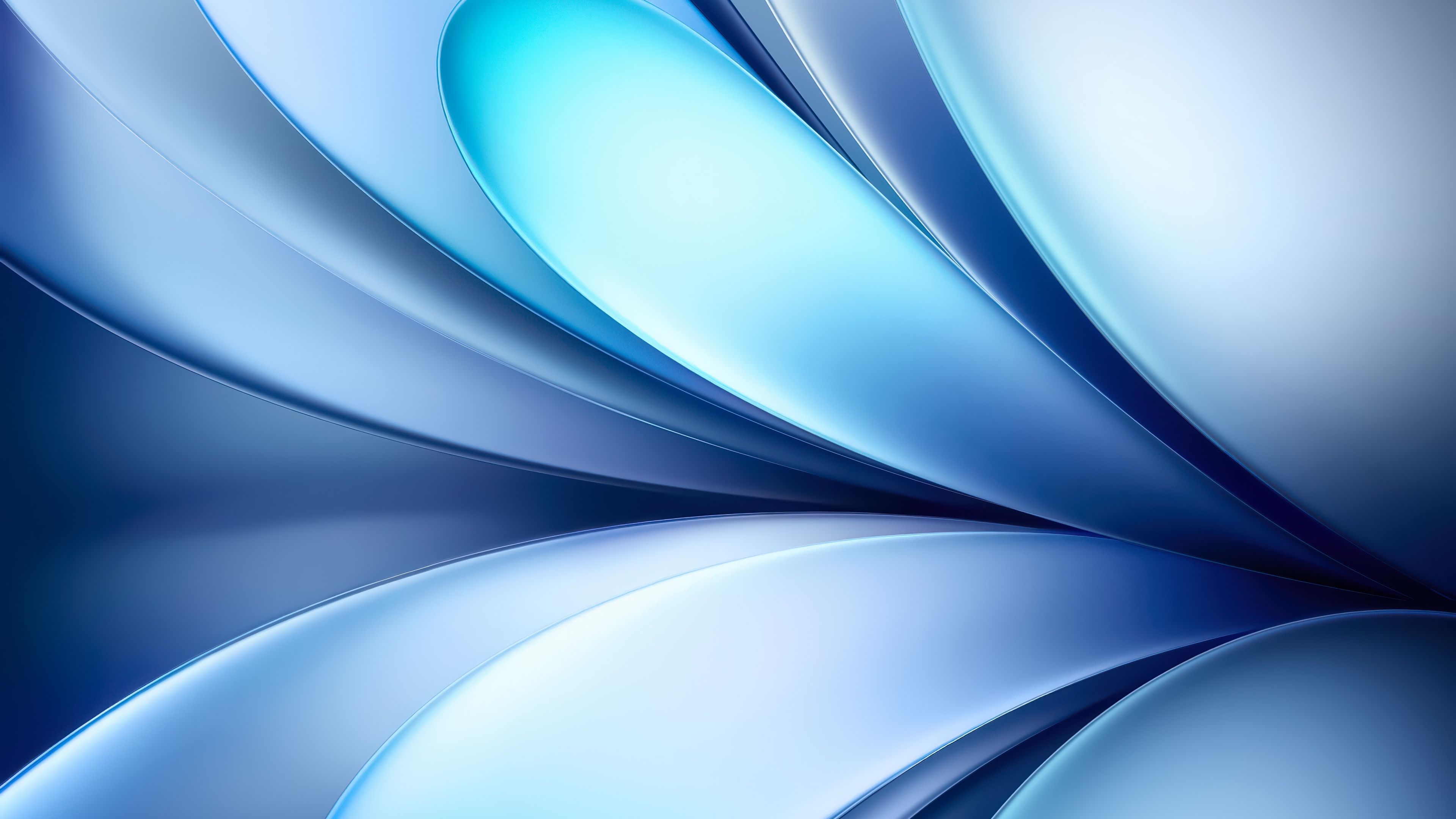 Dynamic Blue Abstract Layered Waves Wallpaper