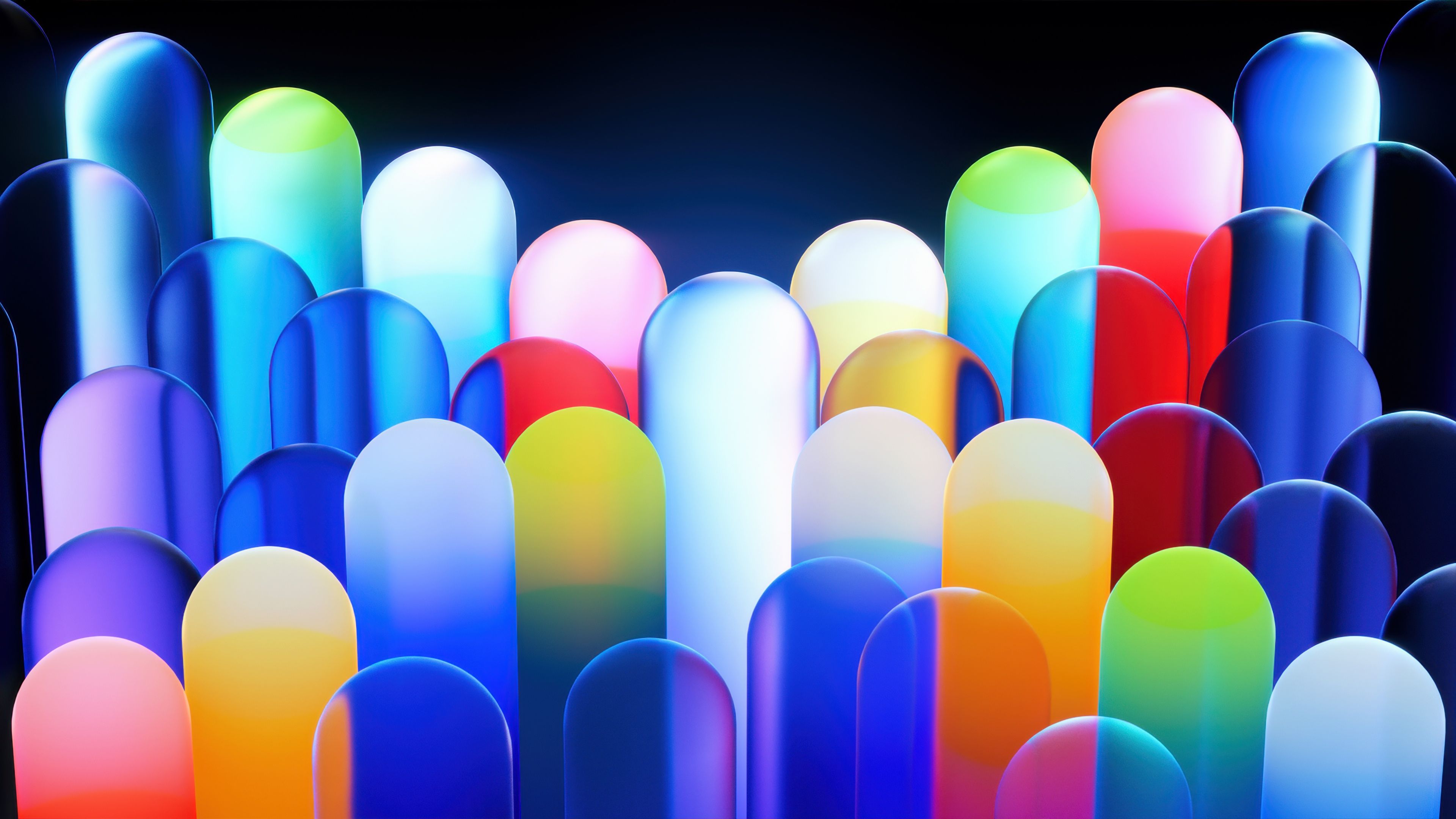 Vibrant Luminous Glassy Gradient Abstract Wallpaper