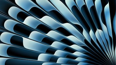 Macbook Air 2025 Stock: Fluid Blue Abstract Wave Wallpaper