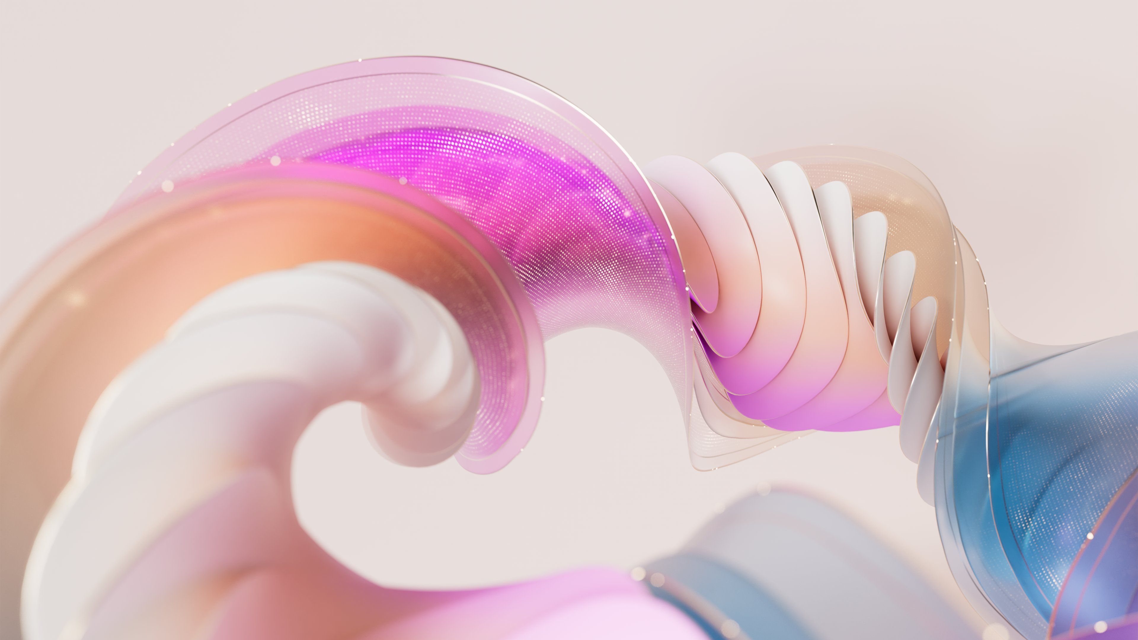 Elegant Pastel 3d Gradient Twisted Ribbon Wallpaper