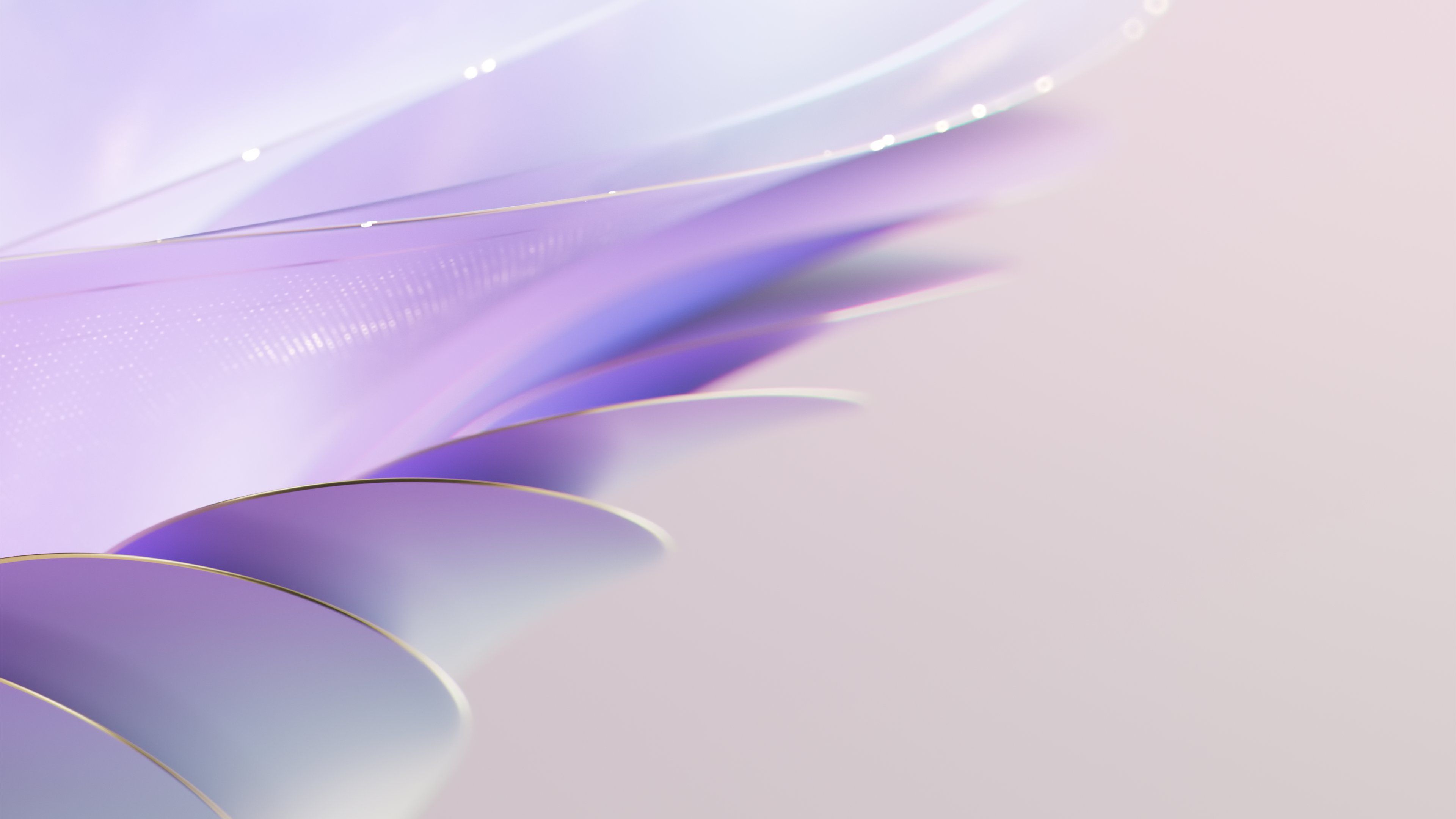 Soft Lavender Abstract Flow With Golden Edges