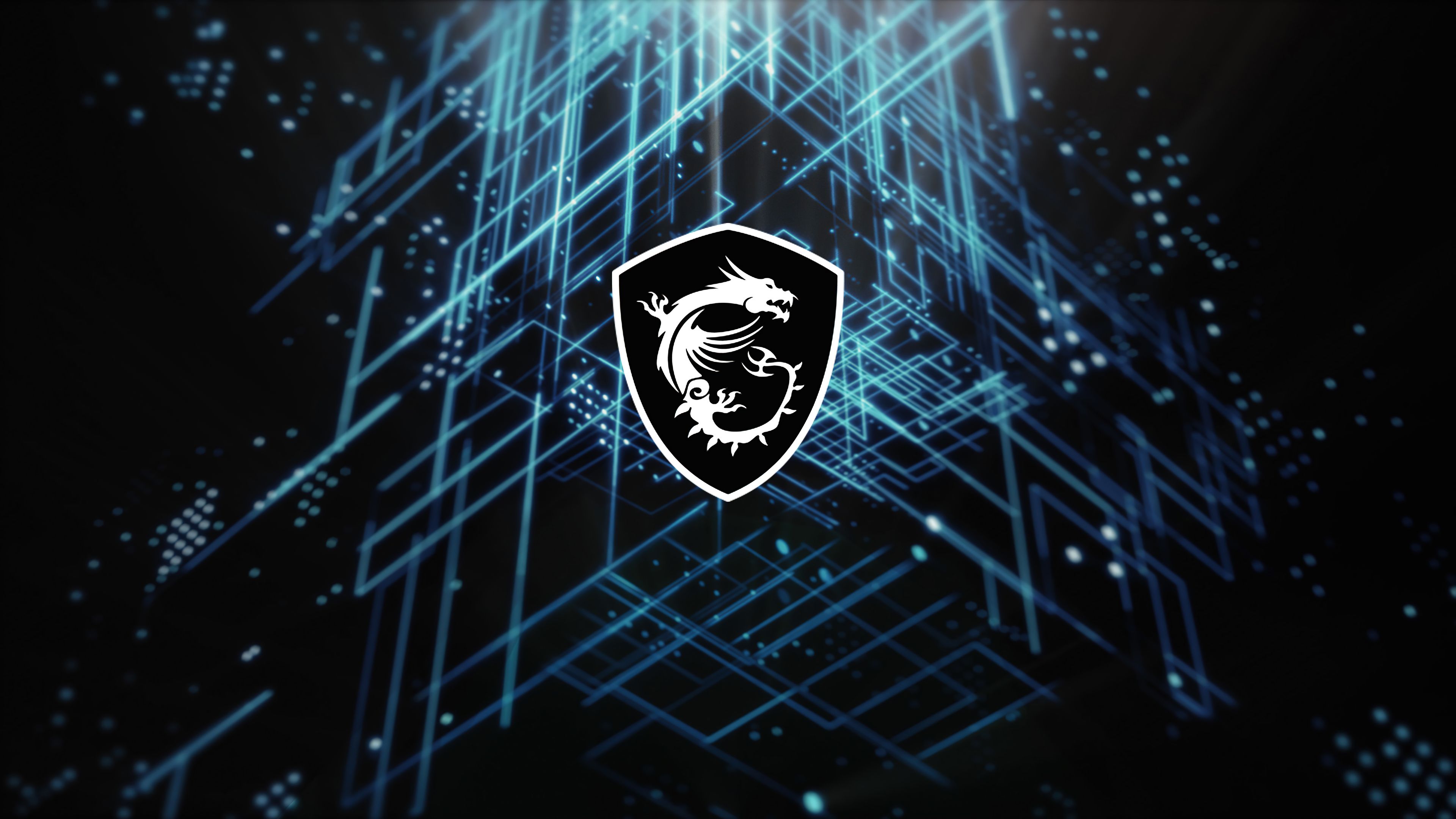 Msi Dragon Logo 4k Futuristic Circuit Gaming Wallpaper