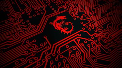 Fiery Msi Dragon On Red Circuit Board 4k Wallpaper