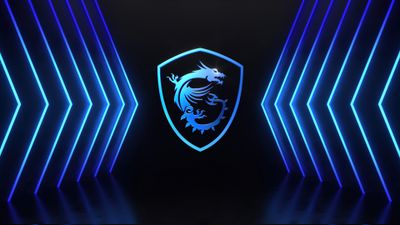 Msi Dragon Logo: Blue Neon Gaming Portal Wallpaper