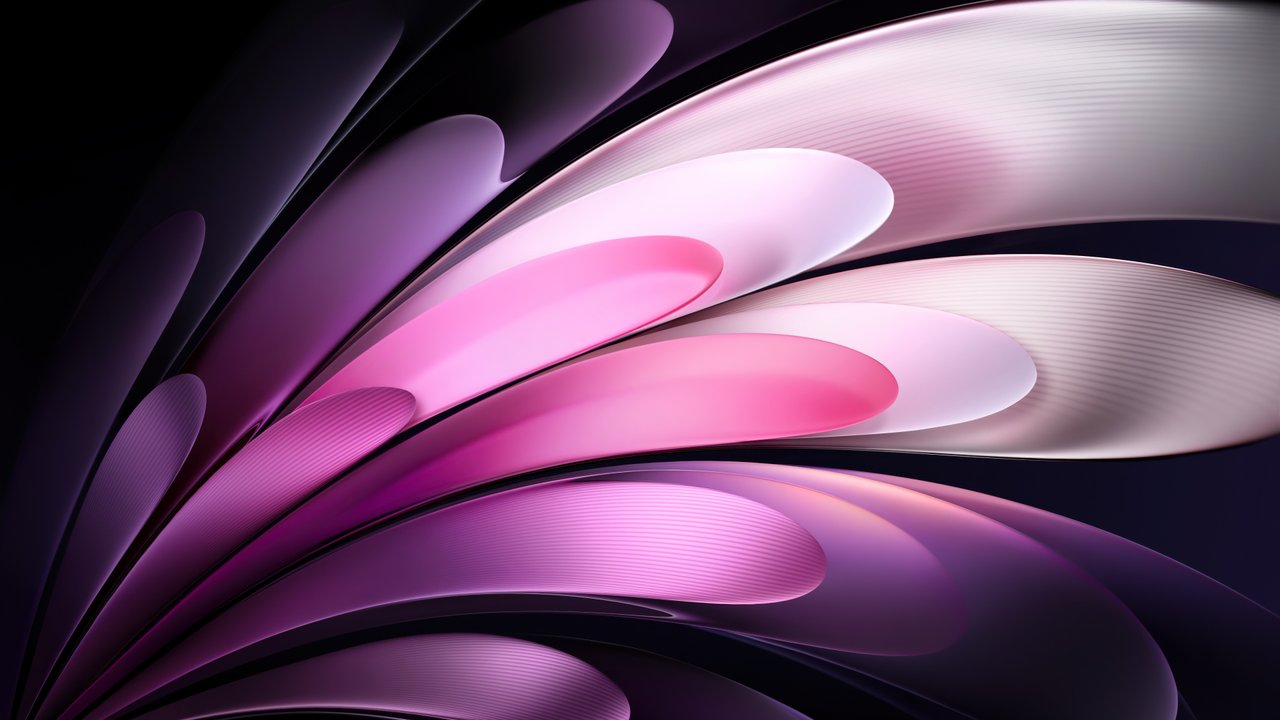 Dark Abstract Vivo Pad Wallpaper: Flowing Pink Purple Layers