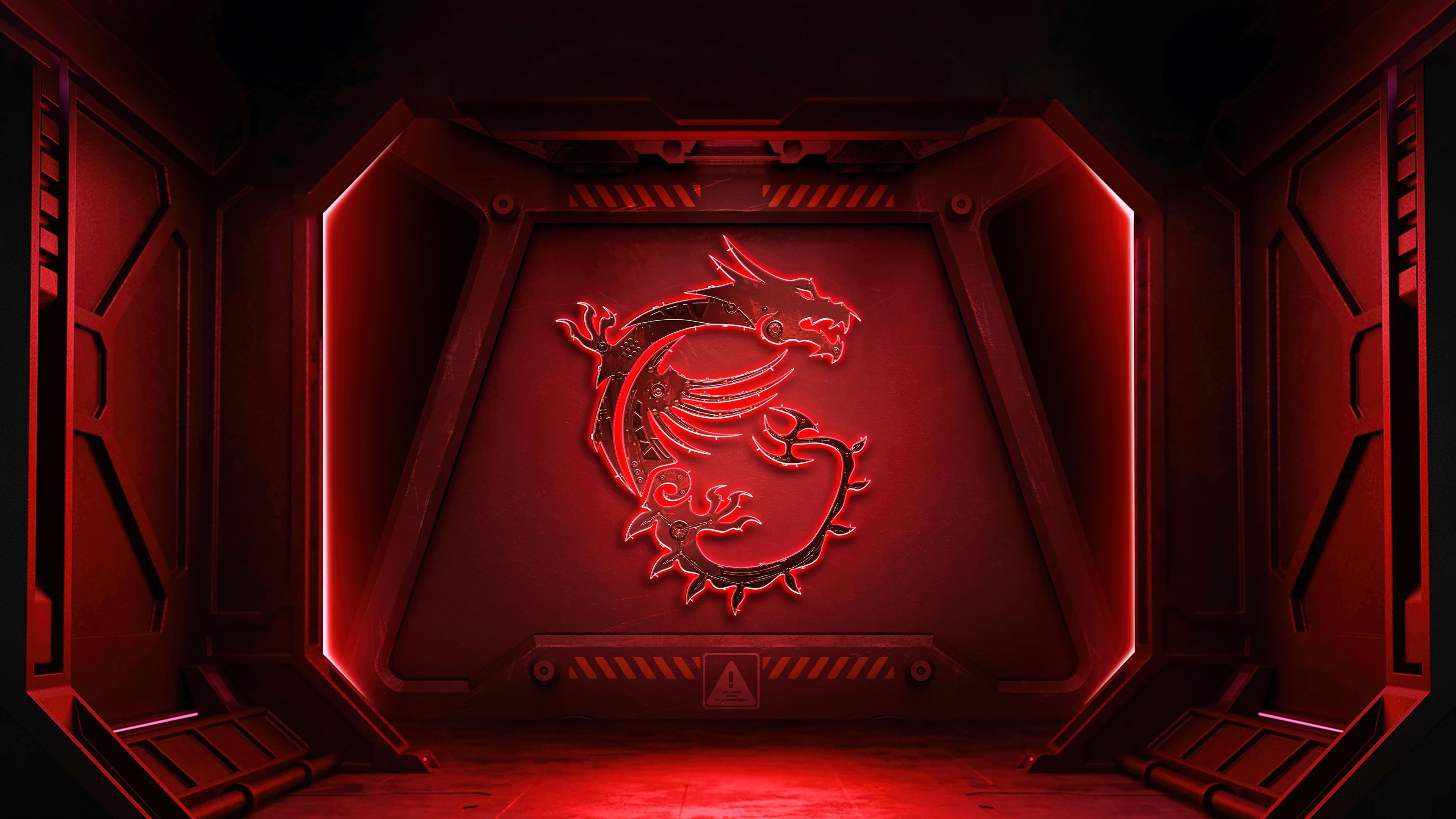 Msi Dragon Logo: Epic Red Glow 4k Wallpaper