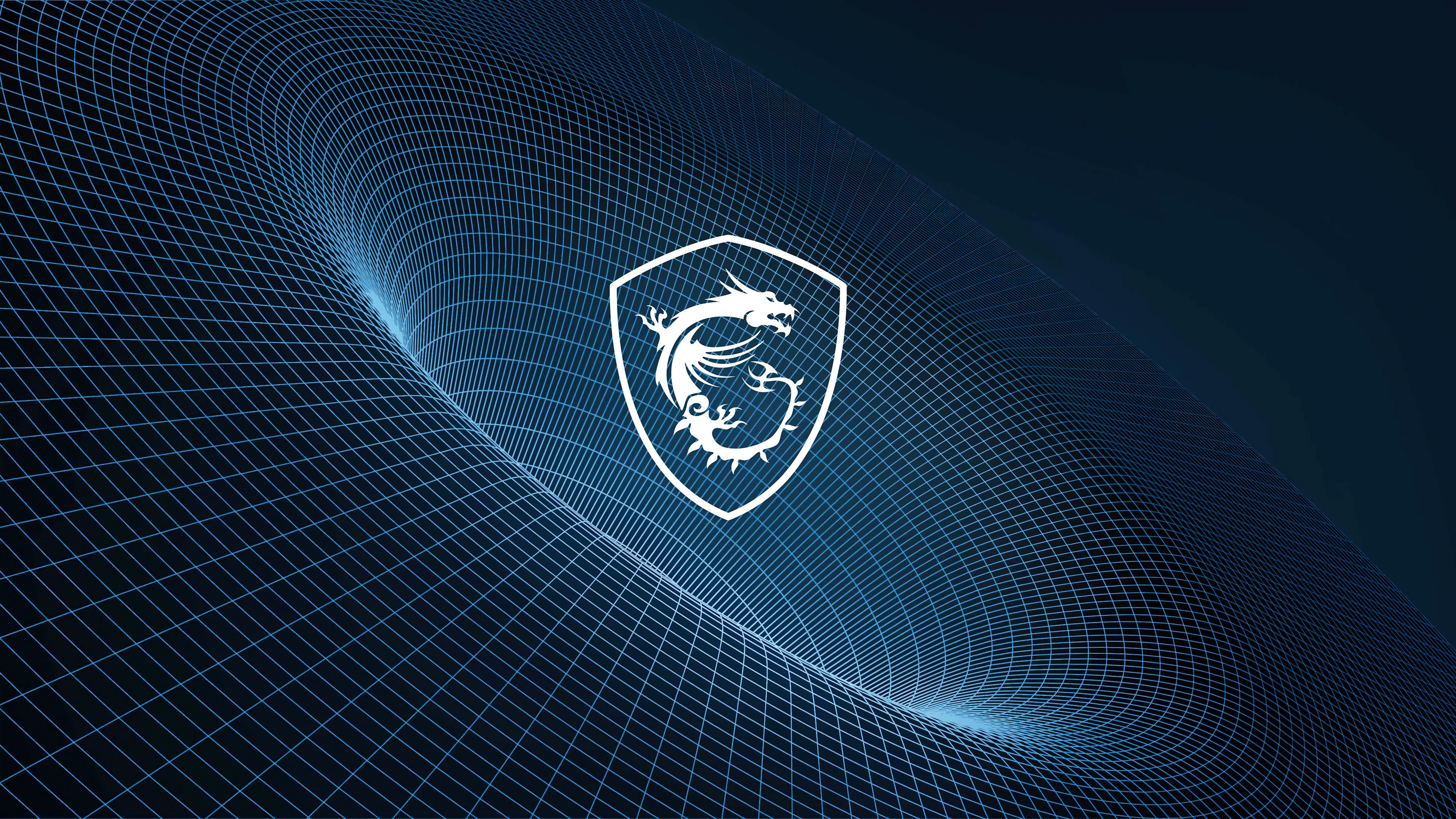 Msi Dragon Logo: Abstract Blue Grid 4k Gaming Wallpaper