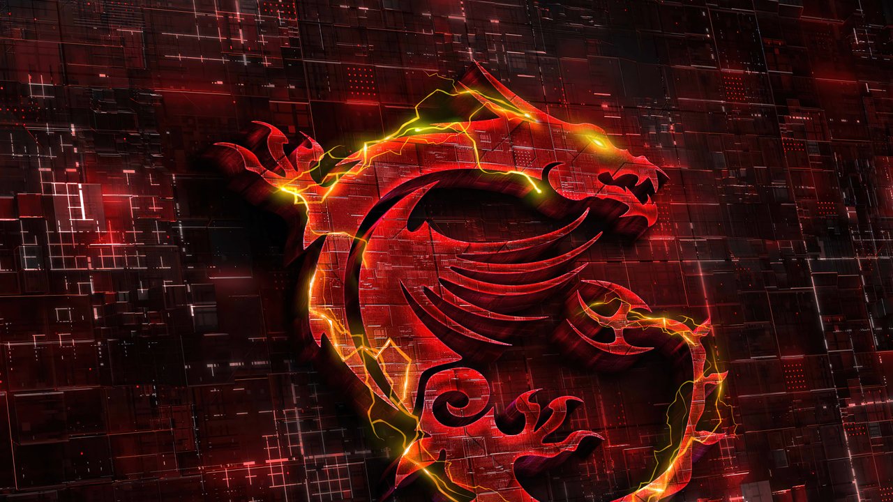 Electrifying Red Msi Dragon Logo Tech 4k Wallpaper
