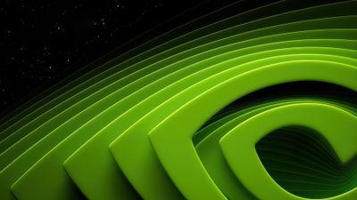 Stunning Nvidia Green Abstract Curves Against Starfield