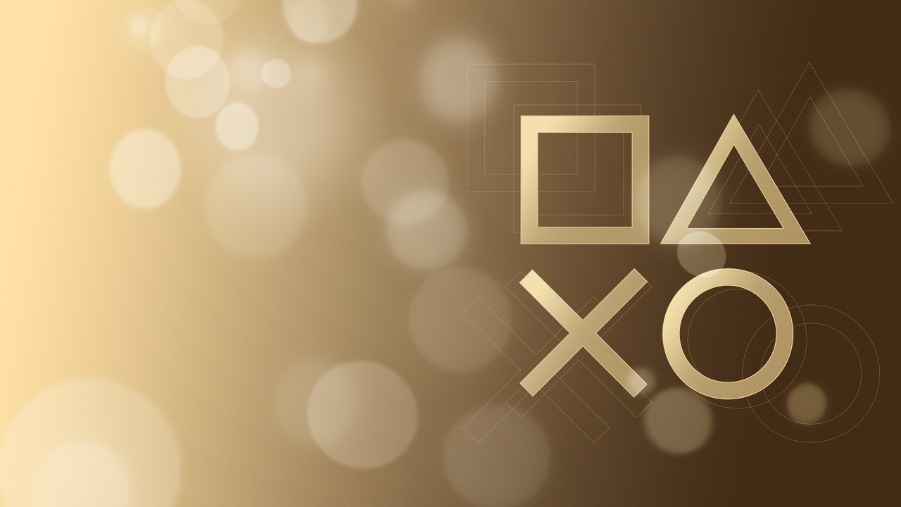 Premium Gold Playstation Gaming Symbols Background