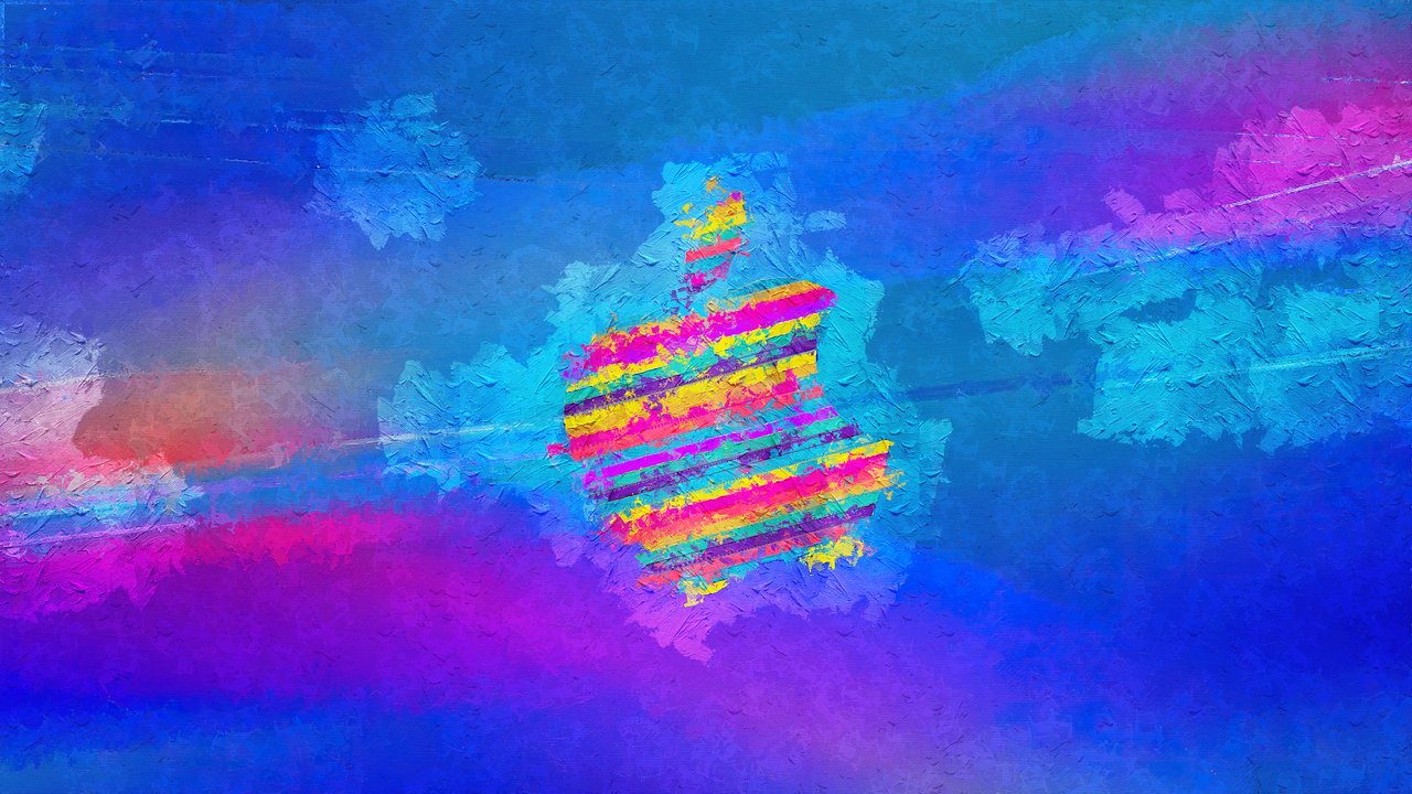 Vibrant Apple Logo Digital Art Background