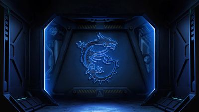 Msi Blue Neon Dragon Gaming Logo 4k