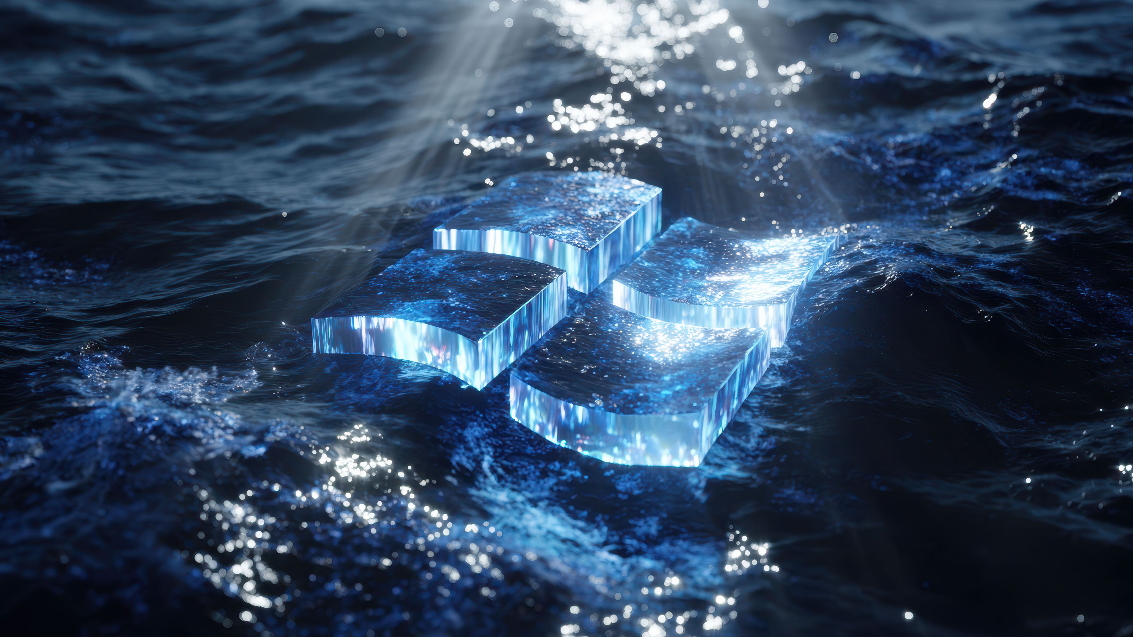 High Definition 3d Windows Logo Blue Water